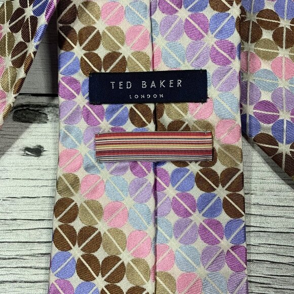 Ted Baker London 100% Silk Circle Print Tie - Picture 3 of 8